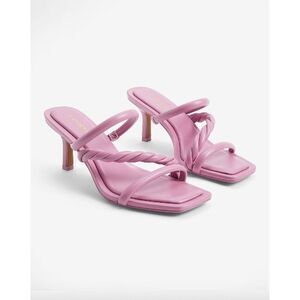 NWOT Express mauve pink strappy braided twist low heel mule sandals shoes